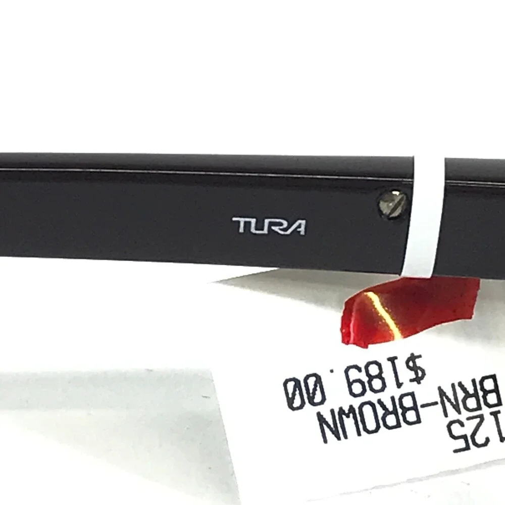 Tura Eyeglasses Frames T125 BRN Brown Rectangle Half Rim Titanium 54-18-140